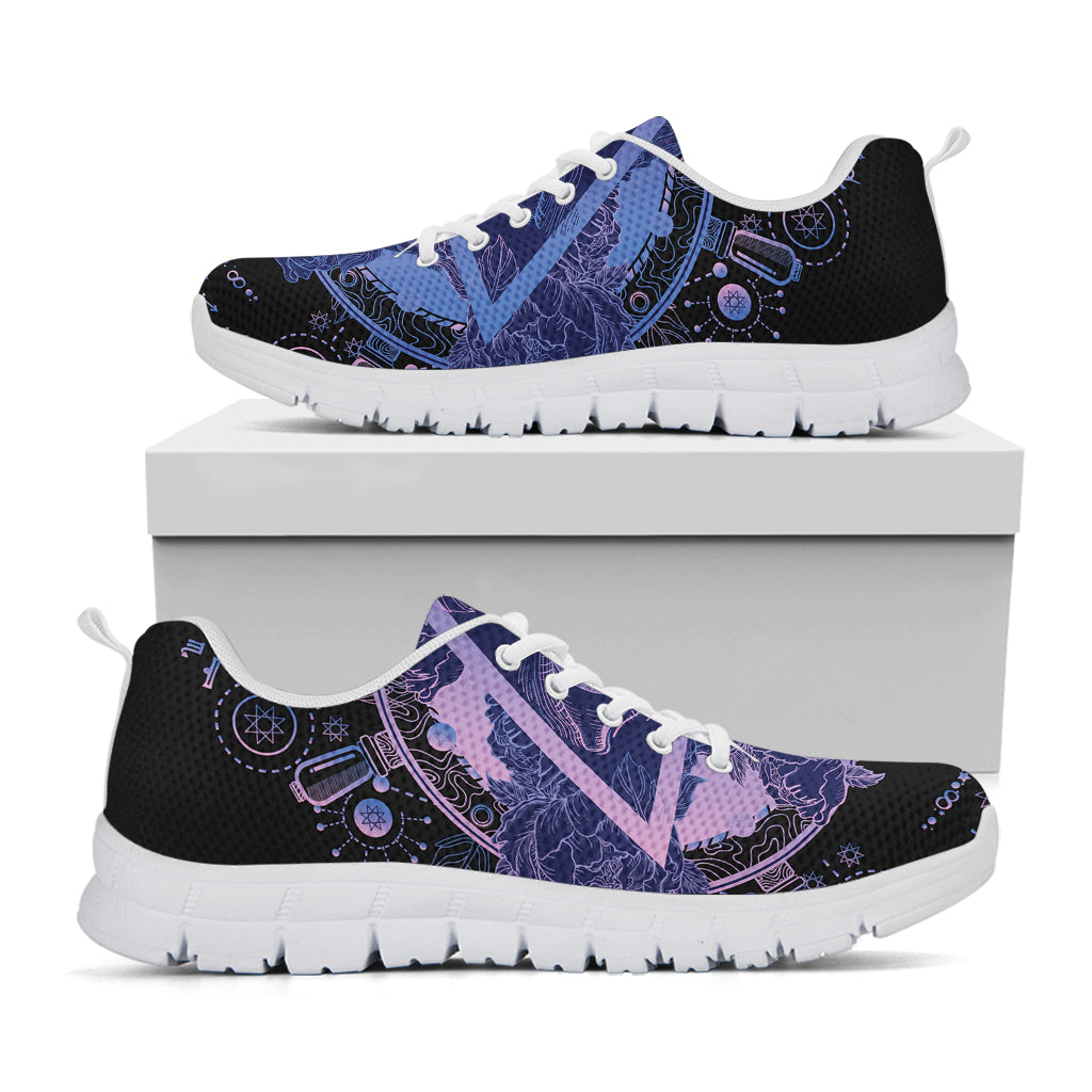 Spiritual Eye of Providence Print White Sneakers