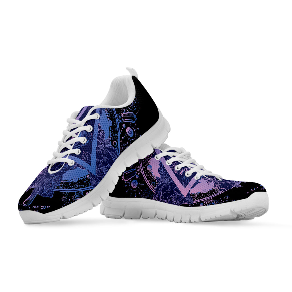 Spiritual Eye of Providence Print White Sneakers