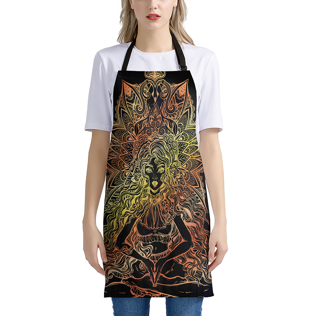 Spiritual Girl Mandala Print Apron