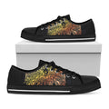 Spiritual Girl Mandala Print Black Low Top Sneakers