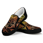 Spiritual Girl Mandala Print Black Slip On Shoes