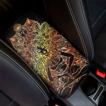 Spiritual Girl Mandala Print Car Center Console Cover