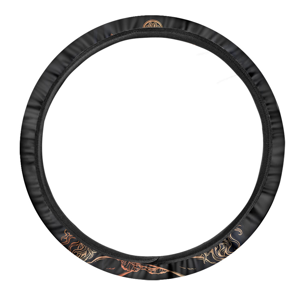 Spiritual Girl Mandala Print Car Steering Wheel Cover