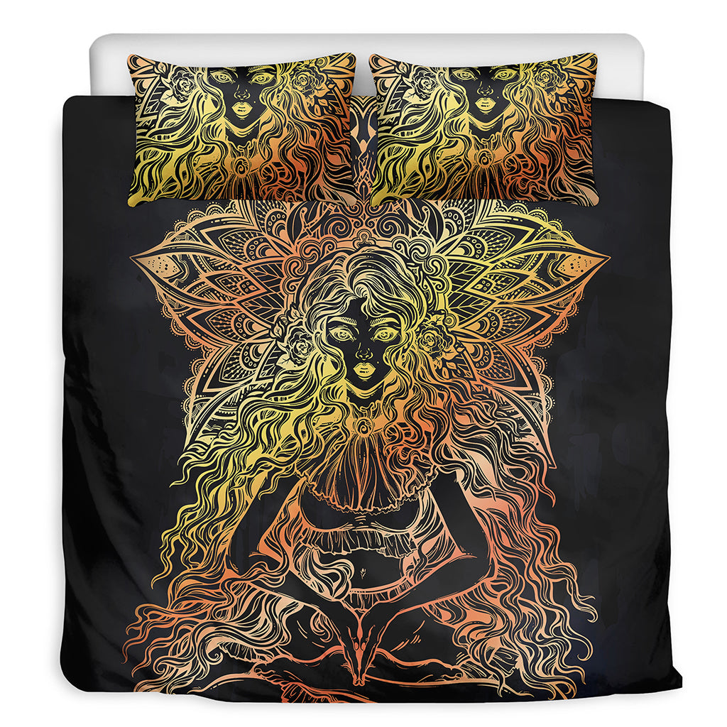 Spiritual Girl Mandala Print Duvet Cover Bedding Set