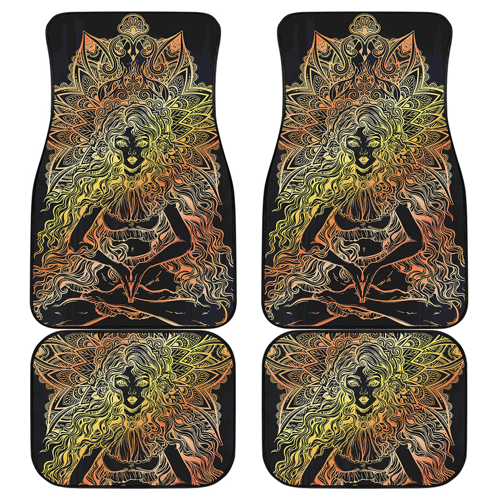Spiritual Girl Mandala Print Front and Back Car Floor Mats