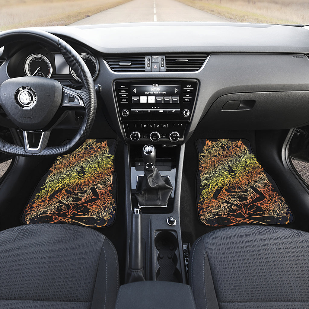 Spiritual Girl Mandala Print Front and Back Car Floor Mats