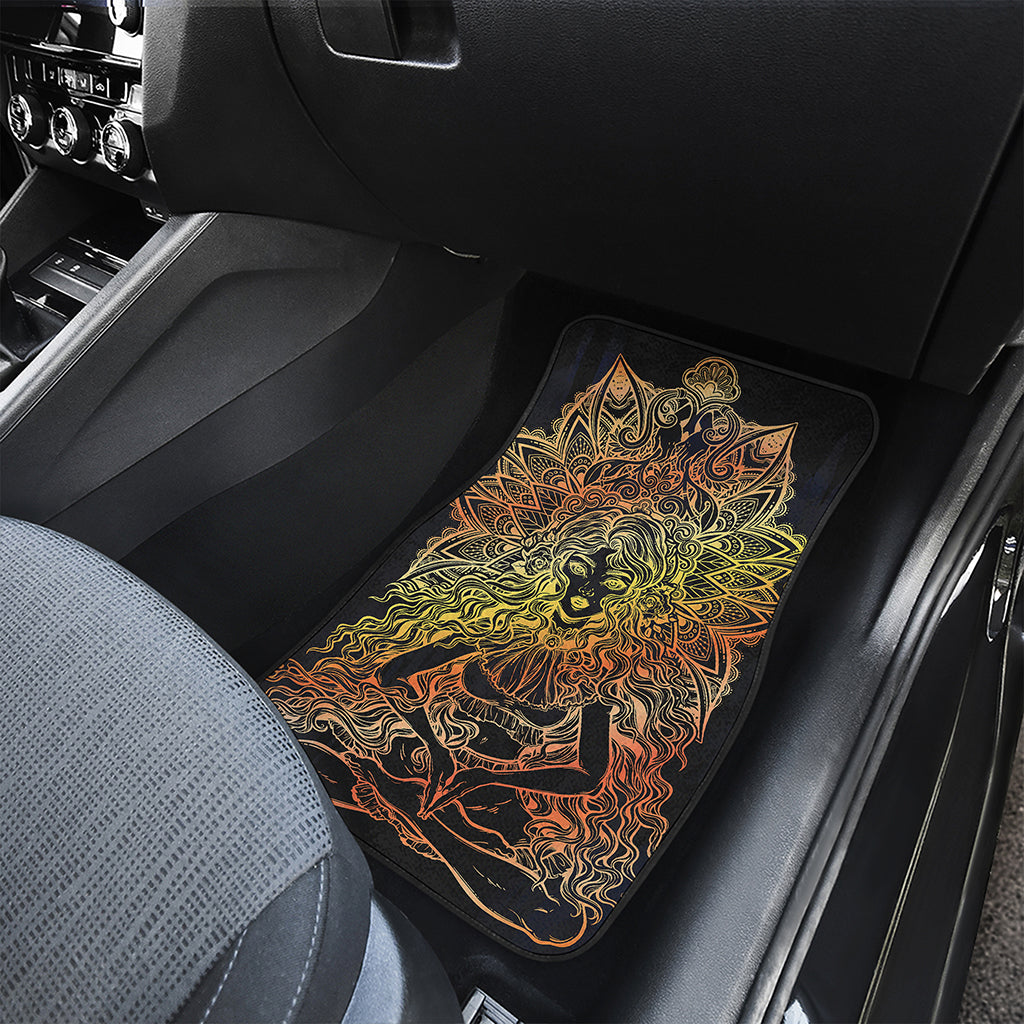 Spiritual Girl Mandala Print Front and Back Car Floor Mats