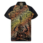 Spiritual Girl Mandala Print Men's Short Sleeve Shirt