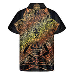 Spiritual Girl Mandala Print Men's Short Sleeve Shirt