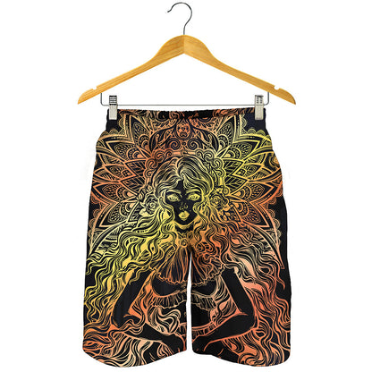 Spiritual Girl Mandala Print Men's Shorts