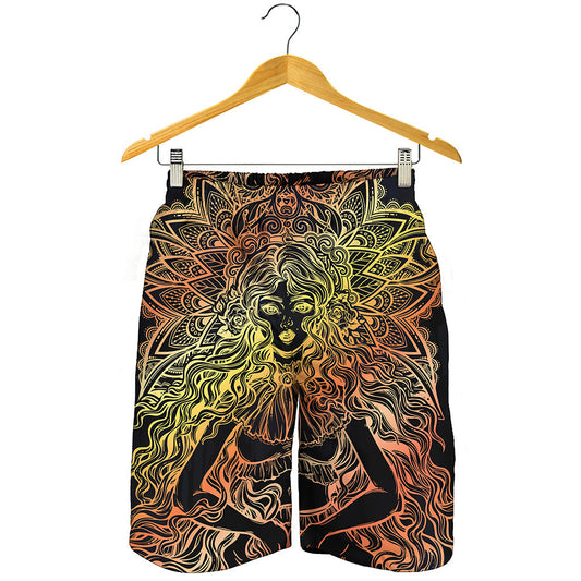 Spiritual Girl Mandala Print Men's Shorts