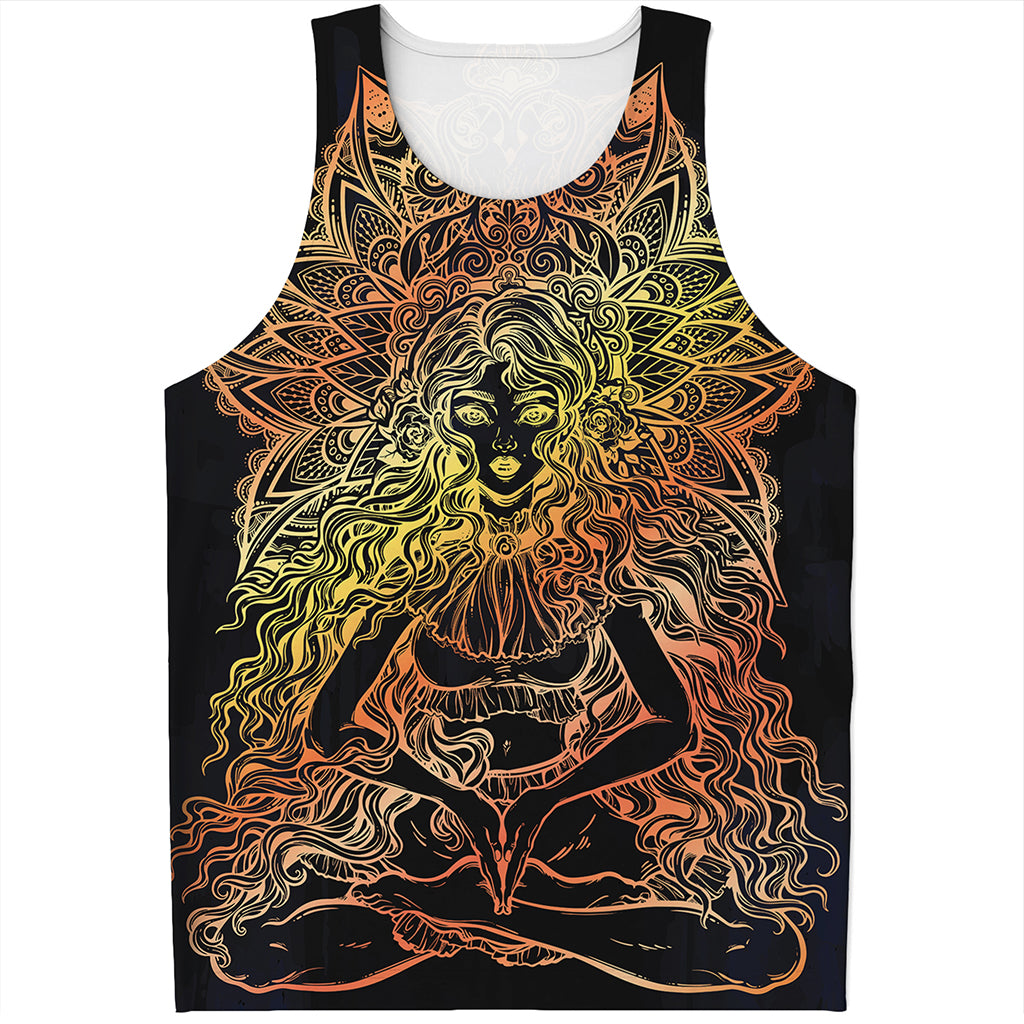 Spiritual Girl Mandala Print Men's Tank Top