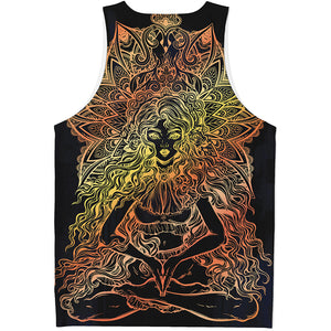 Spiritual Girl Mandala Print Men's Tank Top