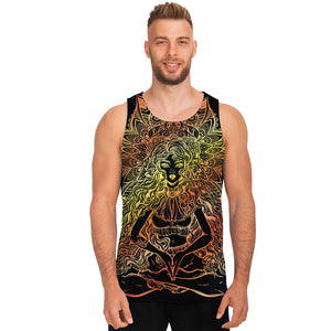 Spiritual Girl Mandala Print Men's Tank Top