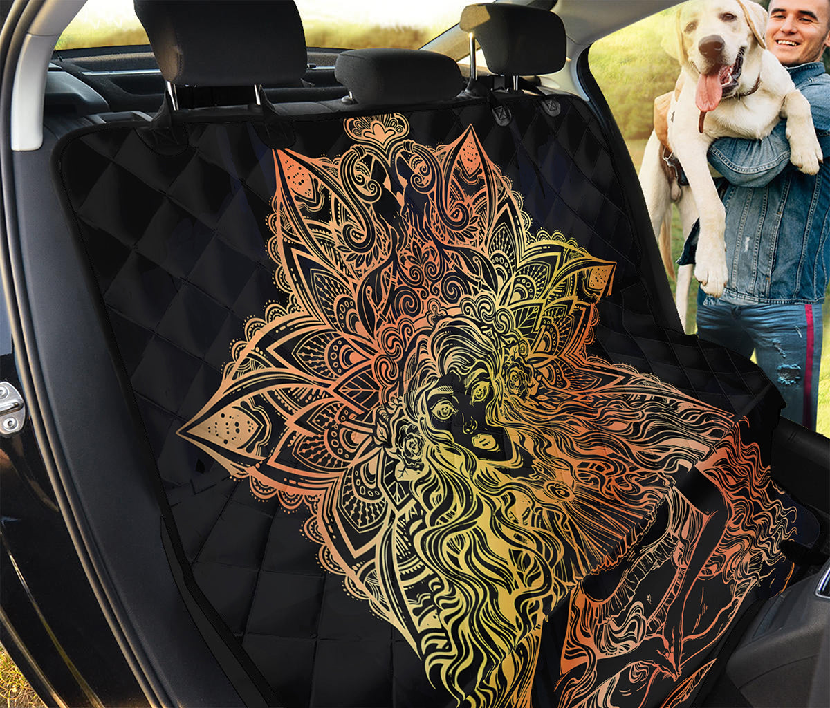 Spiritual Girl Mandala Print Pet Car Back Seat Cover