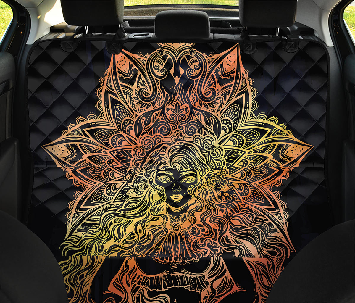 Spiritual Girl Mandala Print Pet Car Back Seat Cover