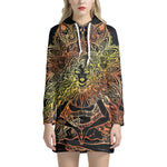 Spiritual Girl Mandala Print Pullover Hoodie Dress