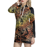 Spiritual Girl Mandala Print Pullover Hoodie Dress