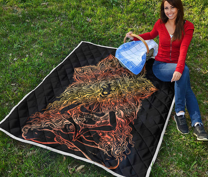 Spiritual Girl Mandala Print Quilt