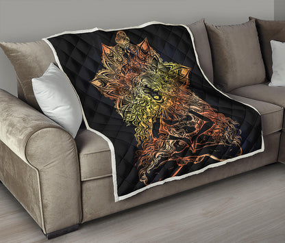Spiritual Girl Mandala Print Quilt