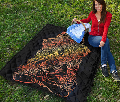 Spiritual Girl Mandala Print Quilt