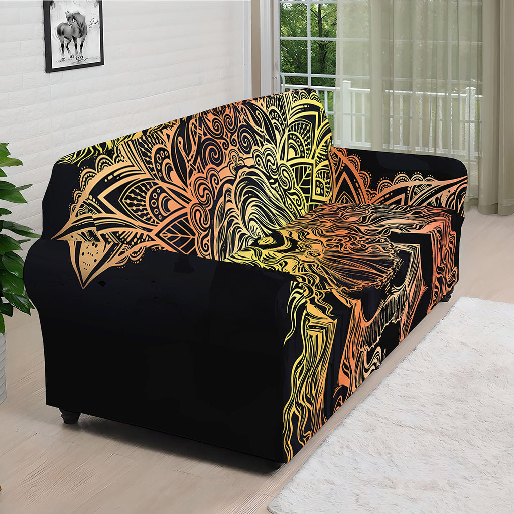 Spiritual Girl Mandala Print Sofa Cover