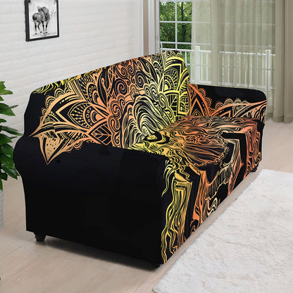 Spiritual Girl Mandala Print Sofa Cover