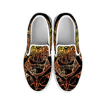 Spiritual Girl Mandala Print White Slip On Shoes