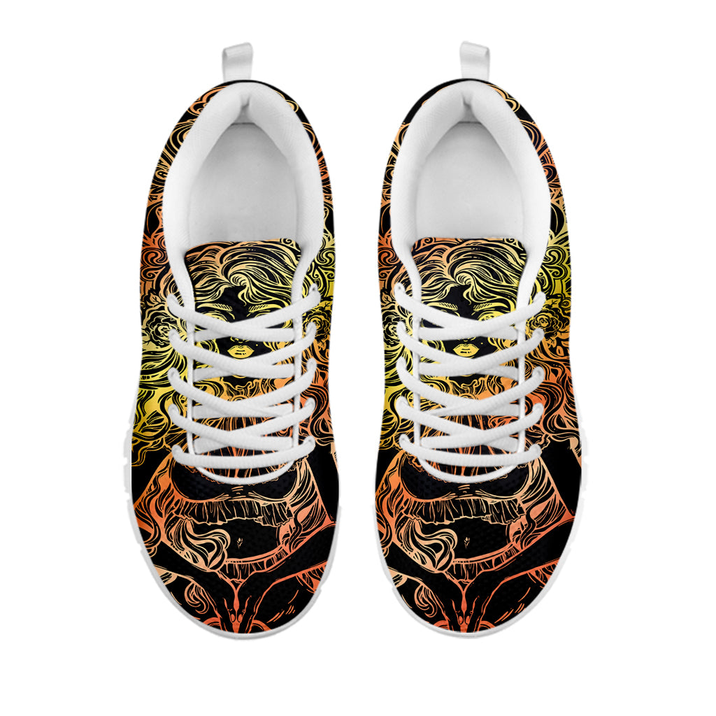Spiritual Girl Mandala Print White Sneakers