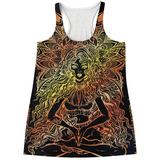 Spiritual Girl Mandala Print Women's Racerback Tank Top