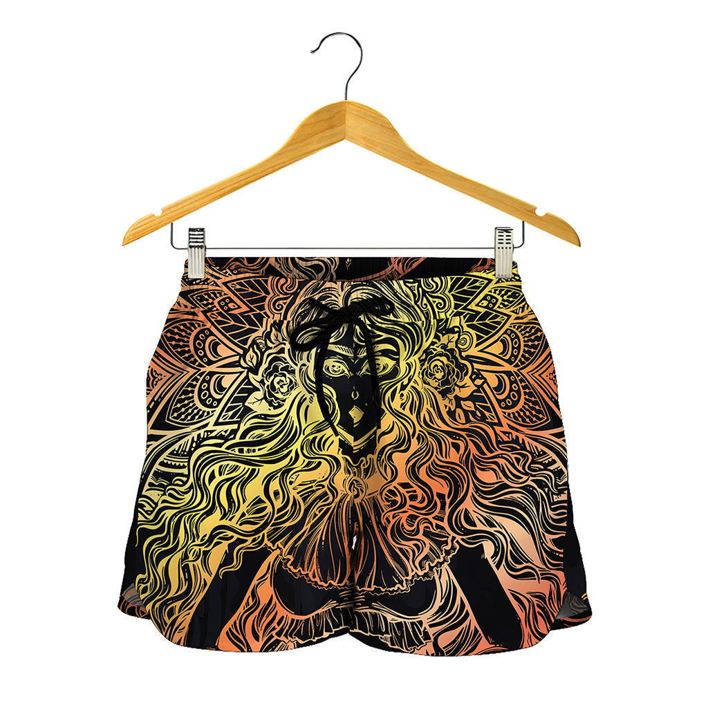 Spiritual Girl Mandala Print Women's Shorts