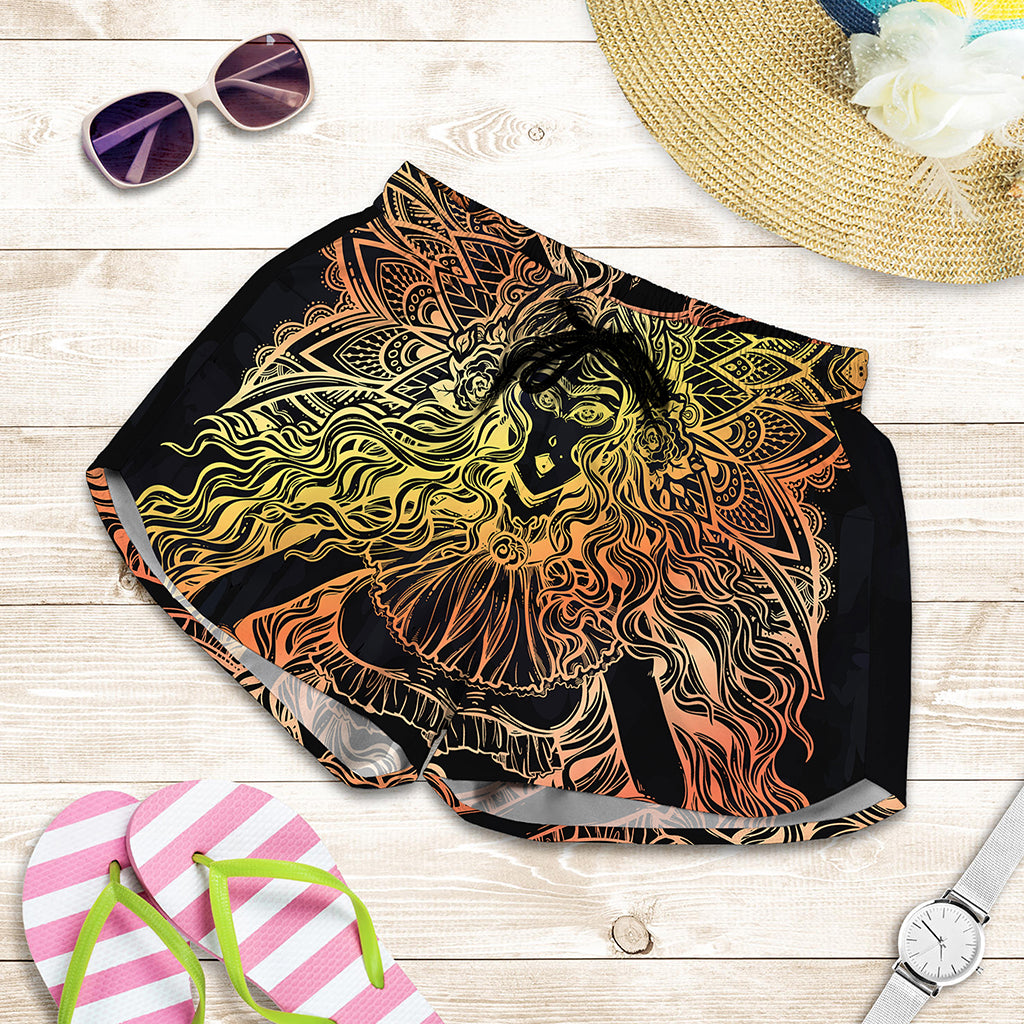 Spiritual Girl Mandala Print Women's Shorts