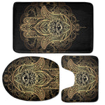 Spiritual Hamsa Hand Of Fatima Print 3 Piece Bath Mat Set
