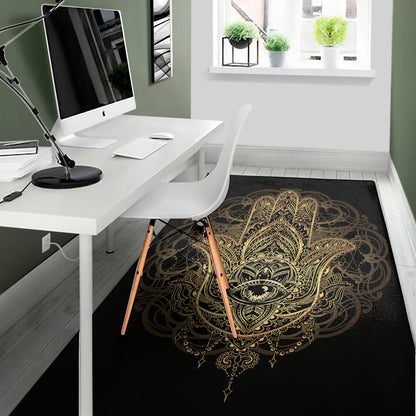 Spiritual Hamsa Hand Of Fatima Print Area Rug