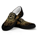 Spiritual Hamsa Hand Of Fatima Print Black Slip On Sneakers