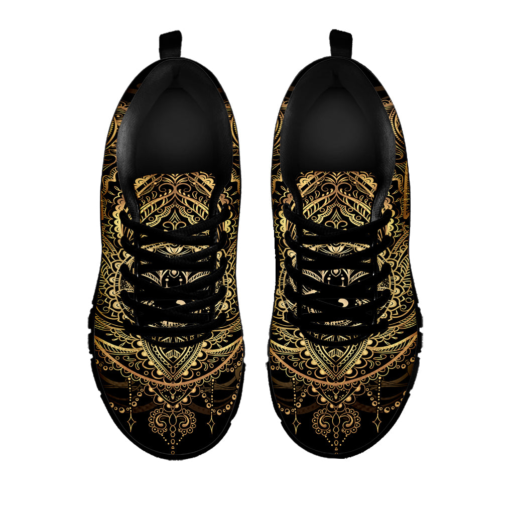 Spiritual Hamsa Hand Of Fatima Print Black Sneakers