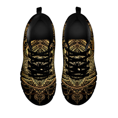 Spiritual Hamsa Hand Of Fatima Print Black Sneakers