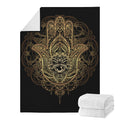 Spiritual Hamsa Hand Of Fatima Print Blanket