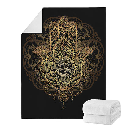 Spiritual Hamsa Hand Of Fatima Print Blanket