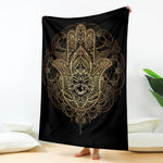 Spiritual Hamsa Hand Of Fatima Print Blanket