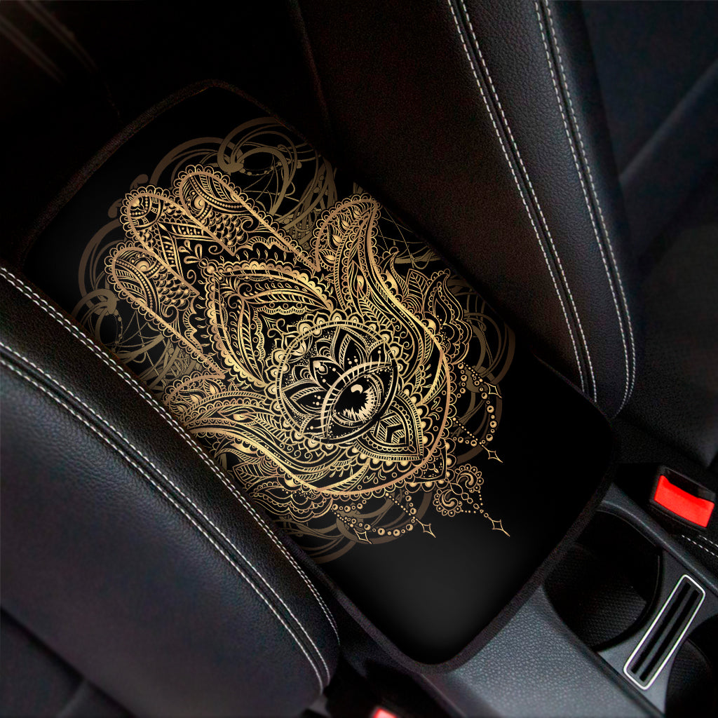 Spiritual Hamsa Hand Of Fatima Print Car Center Console Cover