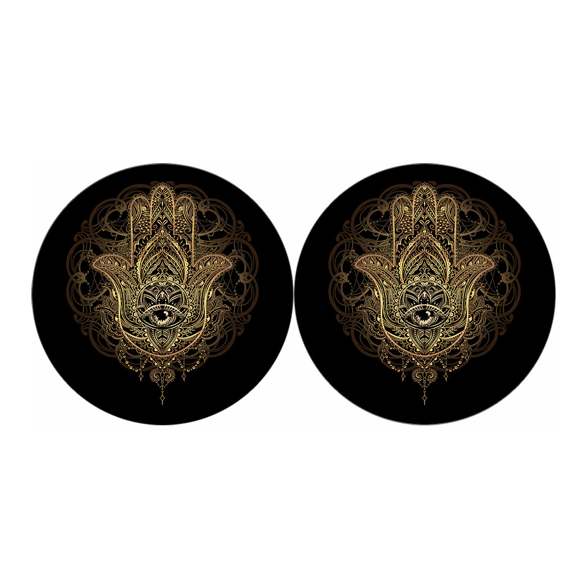 Spiritual Hamsa Hand Of Fatima Print Car Coasters