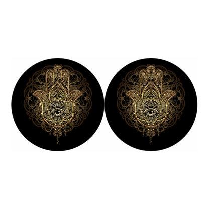 Spiritual Hamsa Hand Of Fatima Print Car Coasters