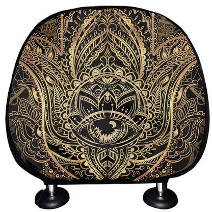 Spiritual Hamsa Hand Of Fatima Print Car Headrest Covers
