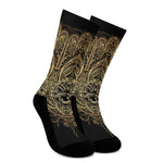 Spiritual Hamsa Hand Of Fatima Print Crew Socks