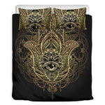 Spiritual Hamsa Hand Of Fatima Print Duvet Cover Bedding Set