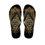 Spiritual Hamsa Hand Of Fatima Print Flip Flops