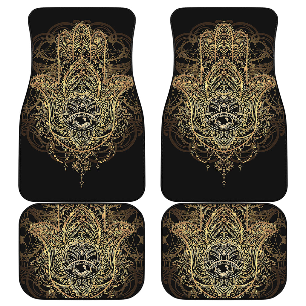Spiritual Hamsa Hand Of Fatima Print Front and Back Car Floor Mats
