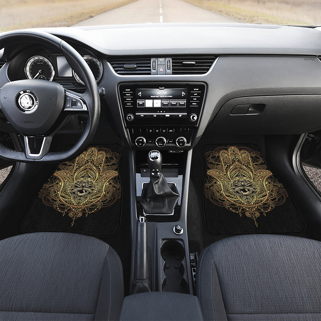 Spiritual Hamsa Hand Of Fatima Print Front and Back Car Floor Mats
