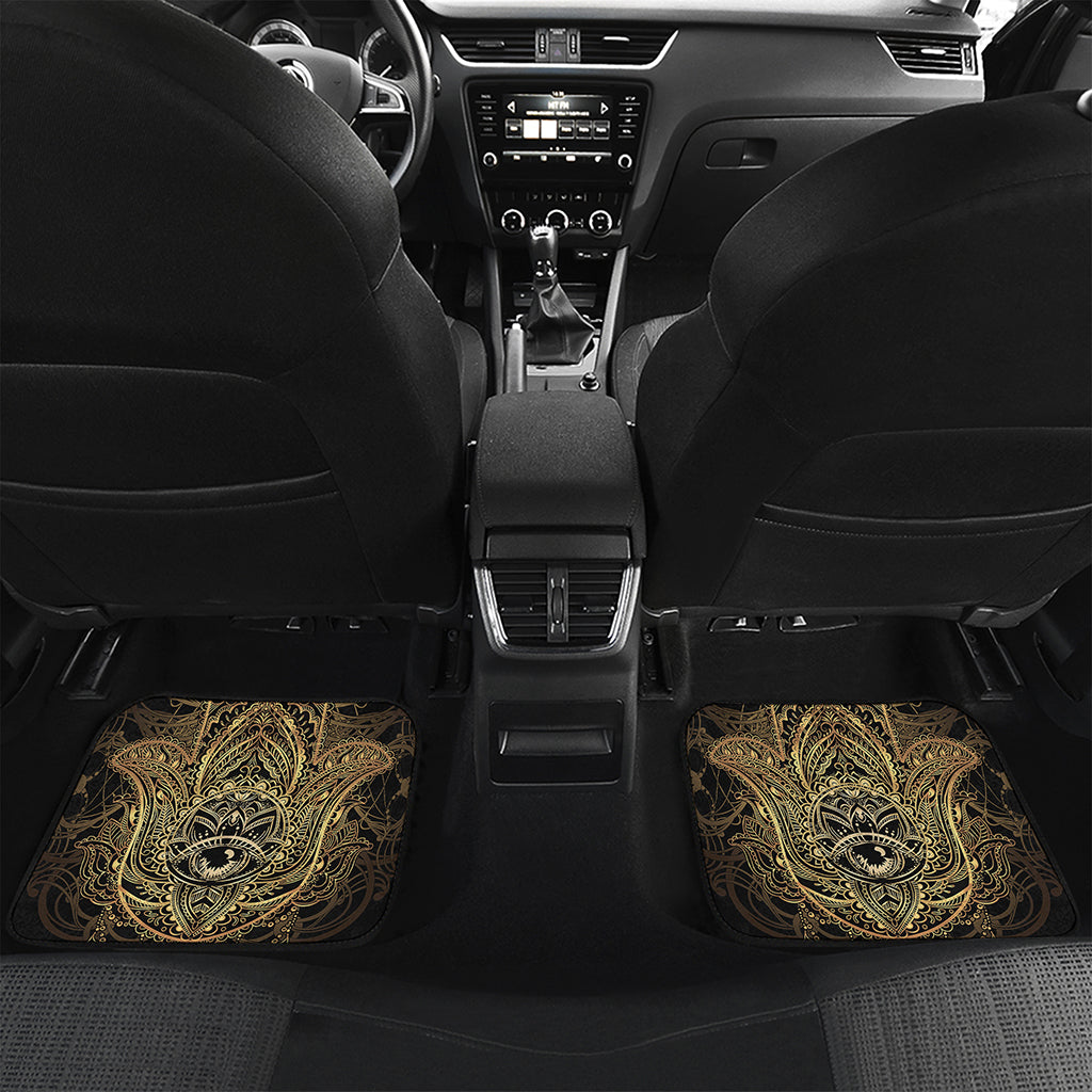Spiritual Hamsa Hand Of Fatima Print Front and Back Car Floor Mats